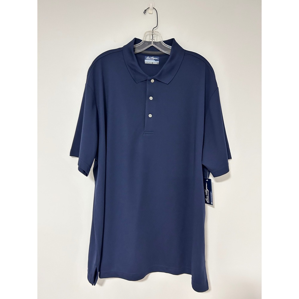 NEW Ben Hogan Performance 2XL Polo Shirt Navy‎ Blue Peacoat Short Sleeve UPF 50